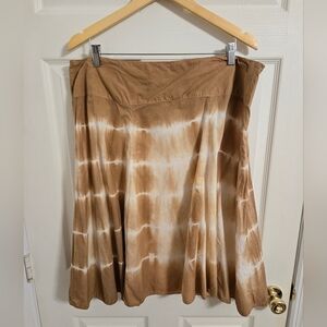 Millenium Brown Tie-Dye Women's Aline Skirt Size 22